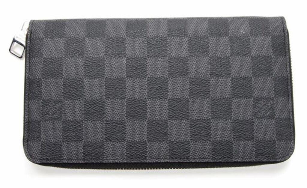 Appraisal: Louis Vuitton long wallet in Damier Graphite coated canvas with