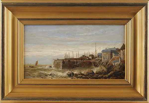 Appraisal: Thomas Lloyd British - oil on board coastal scene signed