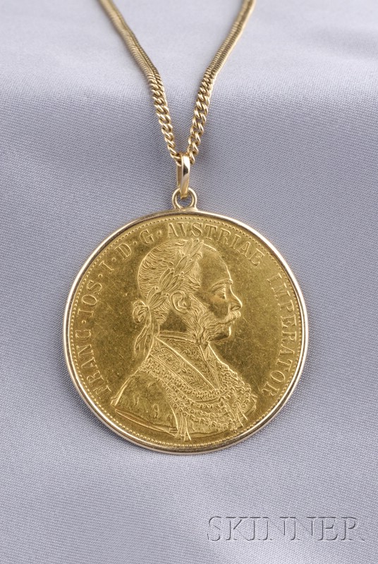 Appraisal: Austro-Hungarian High Karat Gold Ducat Coin Pendant set in a