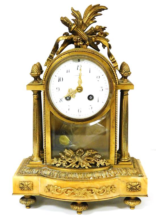 Appraisal: Tiffany Co French Four Column Shelf Clock signed Devis Paris