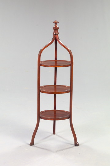 Appraisal: Regency-Style Banded Mahogany and String-Inlaid Dessert Stand early th century