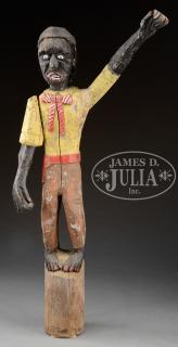 Appraisal: FOLK ART CARVED LIFE SIZE FIGURE OF AN AFRICAN AMERICAN