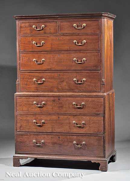 Appraisal: A George III Mahogany Chest-on-Chest late th early th c