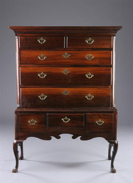 Appraisal: ENGLISH QUEEN ANNE TALL CHEST th century In two parts