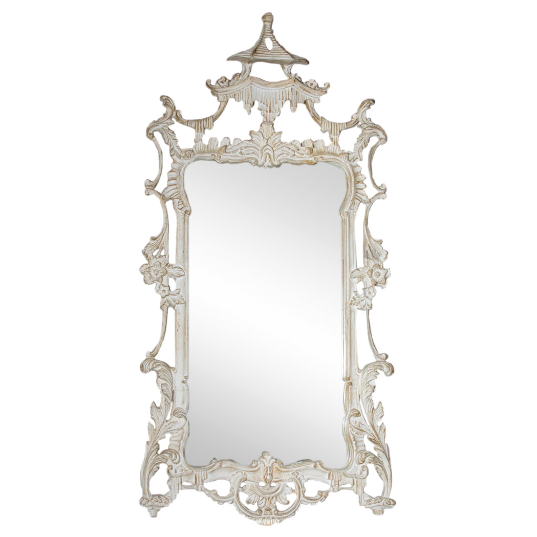 Appraisal: George III Style White Painted Mirror Height inches width inches