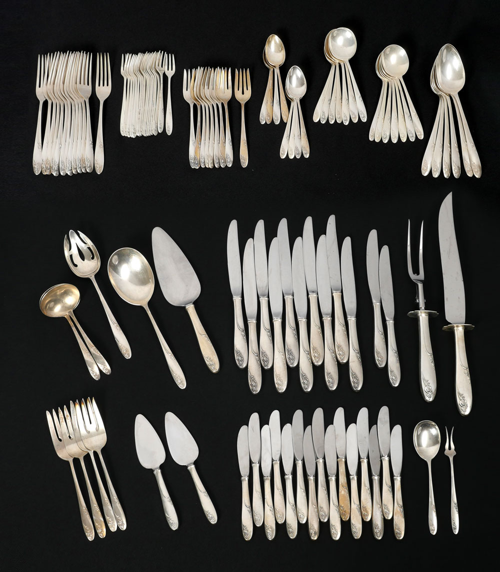 Appraisal: PC ALVIN STERLING ''ROSECREST'' FLATWARE SERVICE Approx Troy ounces Sterling