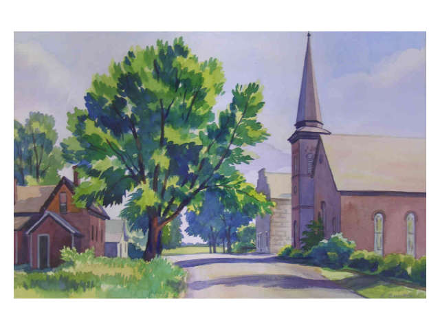 Appraisal: Edmund Brucker IN - x watercolor signed lower right Church