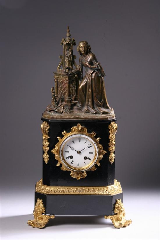 Appraisal: NAPOLEON III BRONZE DOR AND MARBLE MANTLE CLOCK Circa works