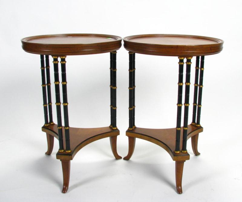 Appraisal: Pair of Baker Furniture Lamp Tables transitional period style with