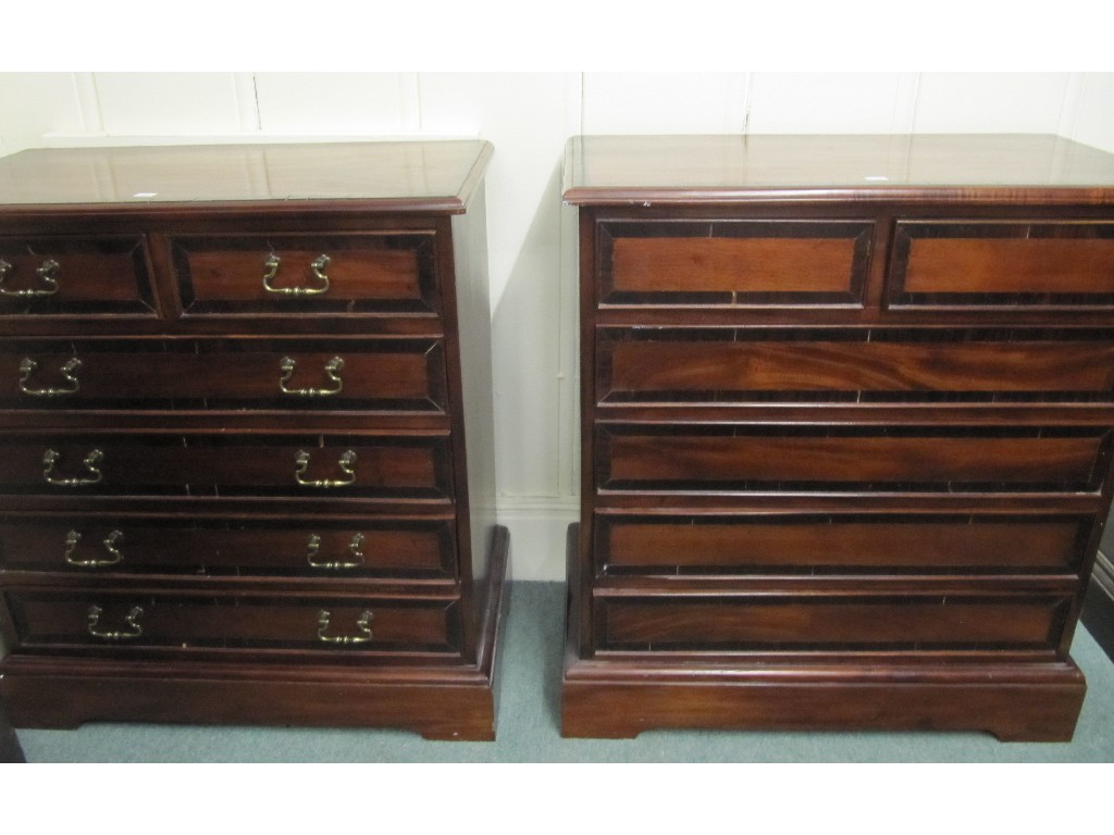 Appraisal: Pair of reproduction Regency style two over four chest of