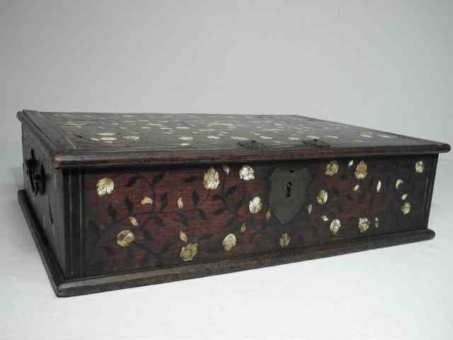 Appraisal: A th century Anglo Indian writing box Inlaid with bone