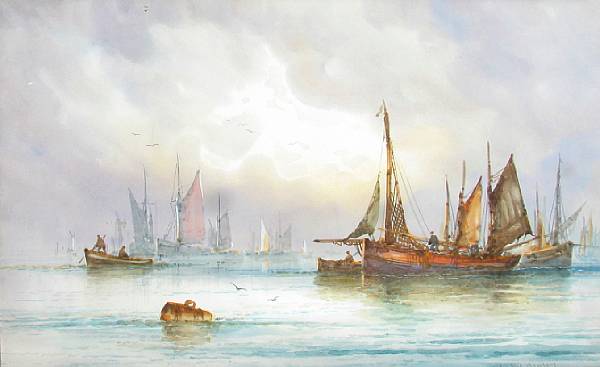 Appraisal: C McKinley th century A view of fishing vessels at