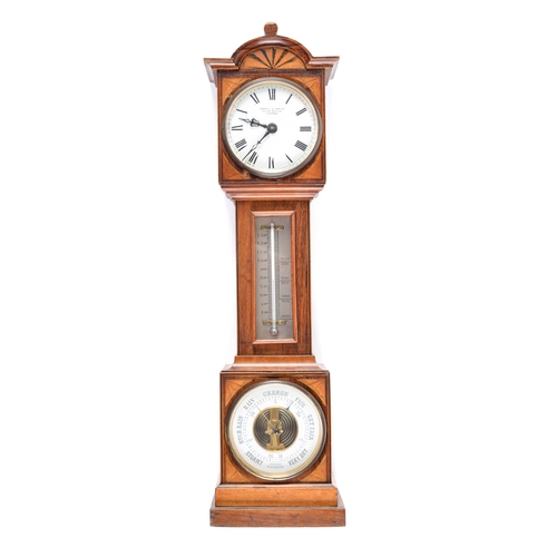 Appraisal: A Victorian rosewood and inlaid miniature longcase timepiece with barometer