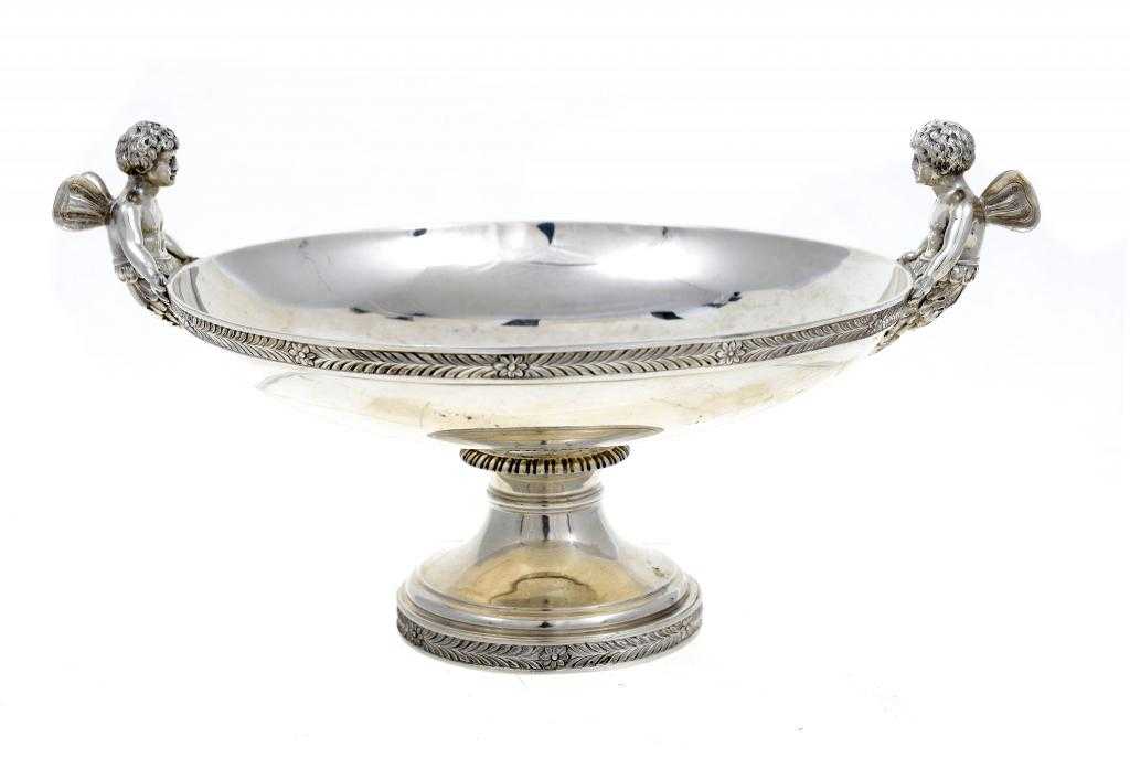 Appraisal: A GEORGE V TAZZA the shallow saucer bowl with two