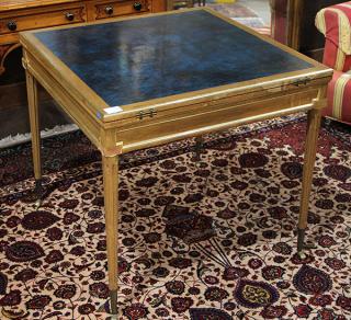 Appraisal: French Neoclassical style games table having a flip top with