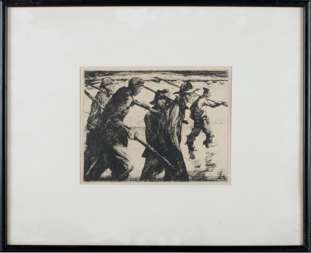 Appraisal: ARMIN CARL HANSEN - WORKERS etching initialed and dated in