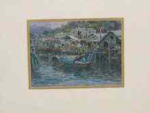 Appraisal: Chin Chung a watercolour of a Chinese harbour scene signed