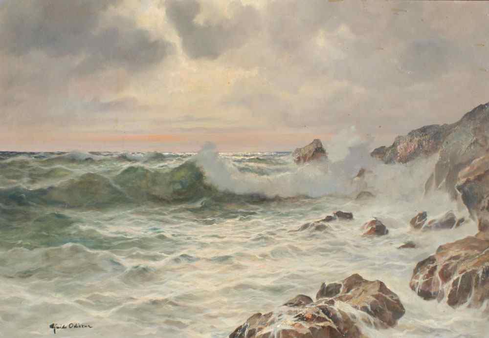 Appraisal: ODIERNA Guido Italian - Coastal Surf Crashing OIL Canvas ''