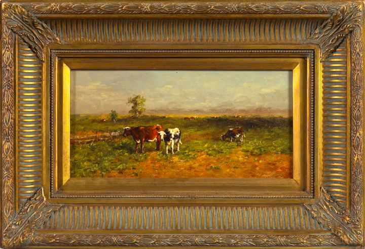 Appraisal: British School st Century Cattle Watering oil on panel x