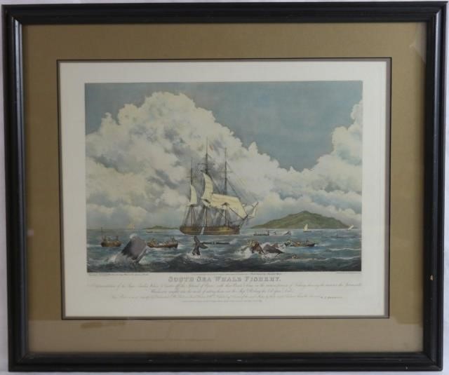 Appraisal: HAND COLORED ENGRAVING TITLED SOUTH SEA WHALEFISHERY PUBLISHED BY W