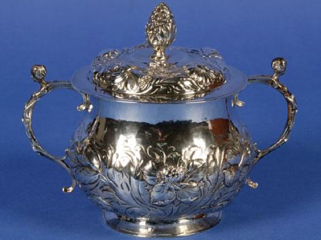 Appraisal: A CHARLES II PORRINGER AND COVER of circular bellied form