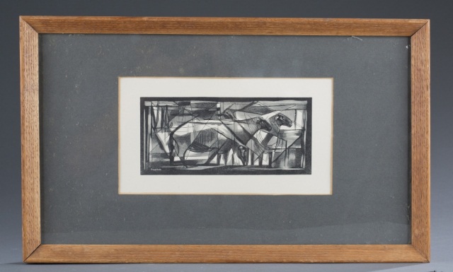 Appraisal: Two Bernard Brussel-Smith Wood Engravings American - One titled in