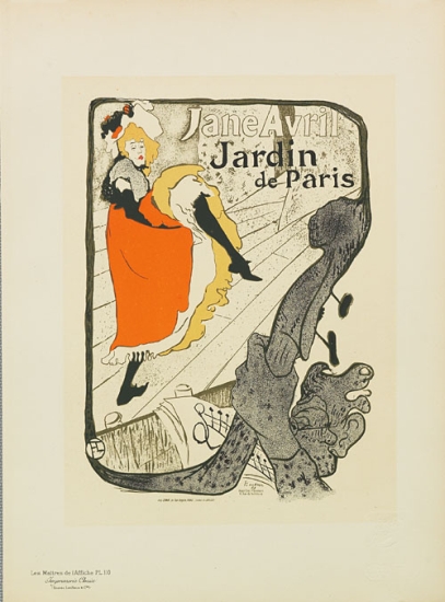 Appraisal: HENRI DE TOULOUSE-LAUTREC - JANE AVRIL Ma tres de l'Affiche