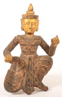 Appraisal: th Cent Carved and Gilt Thai Immortal Figure th Century