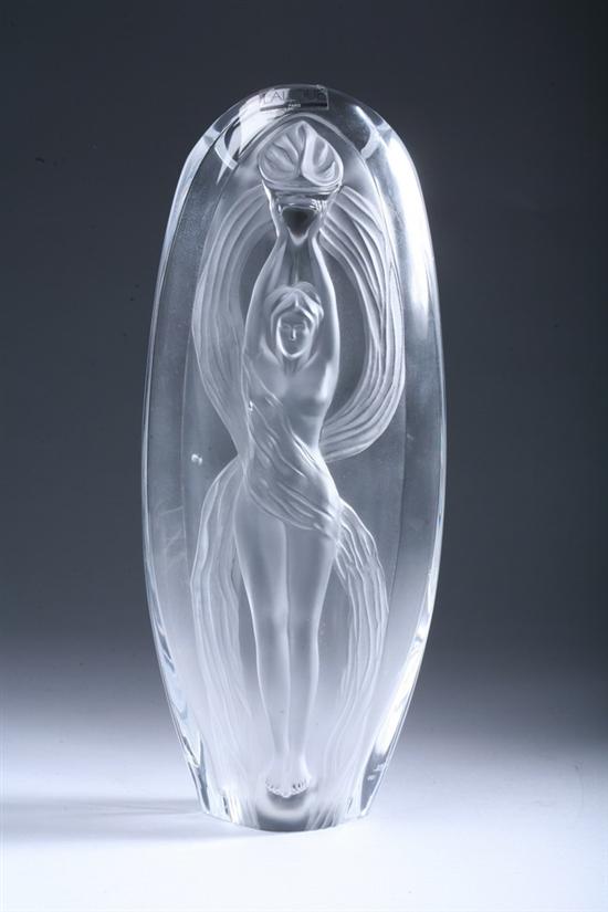 Appraisal: LALIQUE CLEAR AND FROSTED GLASS VASE etched Lalique France and