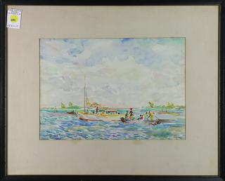 Appraisal: Watercolor Adolf Dehn Adolf Dehn American - Figures in Fishing