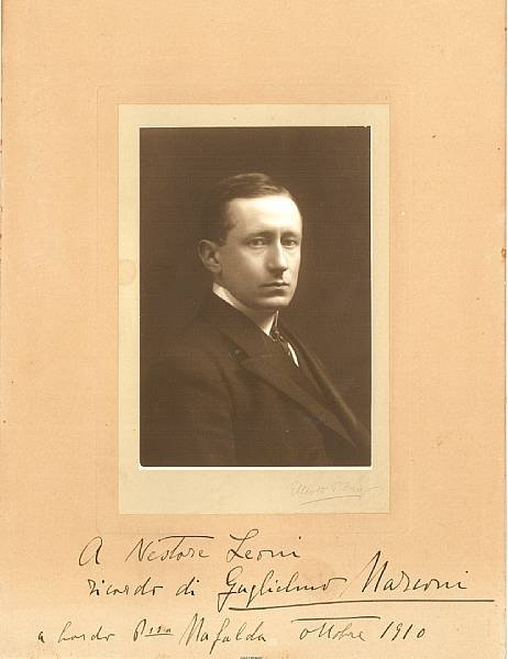 Appraisal: MARCONI GUGLIELMO - Photograph Signed Guglielmo Marconi and Inscribed on