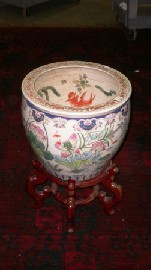 Appraisal: A Chinese porcelain jardini re painted with floral bouquets fish