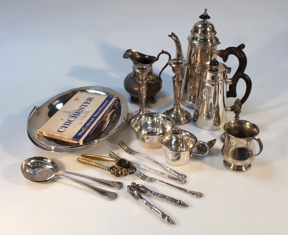 Appraisal: Various silver plate to include a Queen Anne design coffee