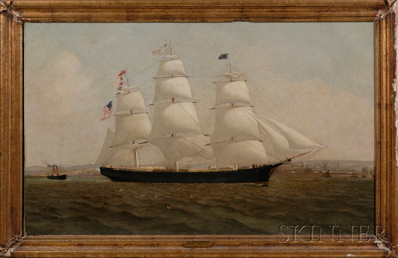 Appraisal: American School th Century Portrait of the American Ship SARAH