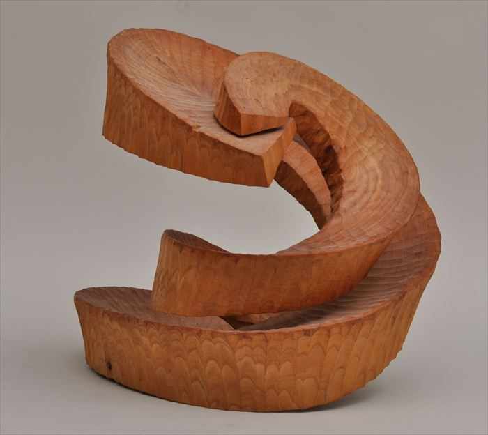 Appraisal: HANS HOKANSON - HELIX ICON Carved elm approx x x