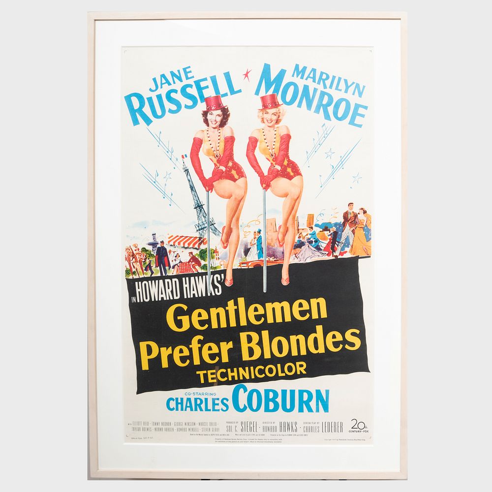 Appraisal: th Century School Gentlemen Prefer Blondes Offset poster x in