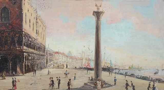 Appraisal: Guglielmo Da Re - St Marks Column Venice signed and