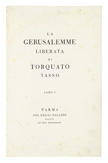 Appraisal: TASSO TORQUATO La Gerusalemme Liberata of of pages lacking the