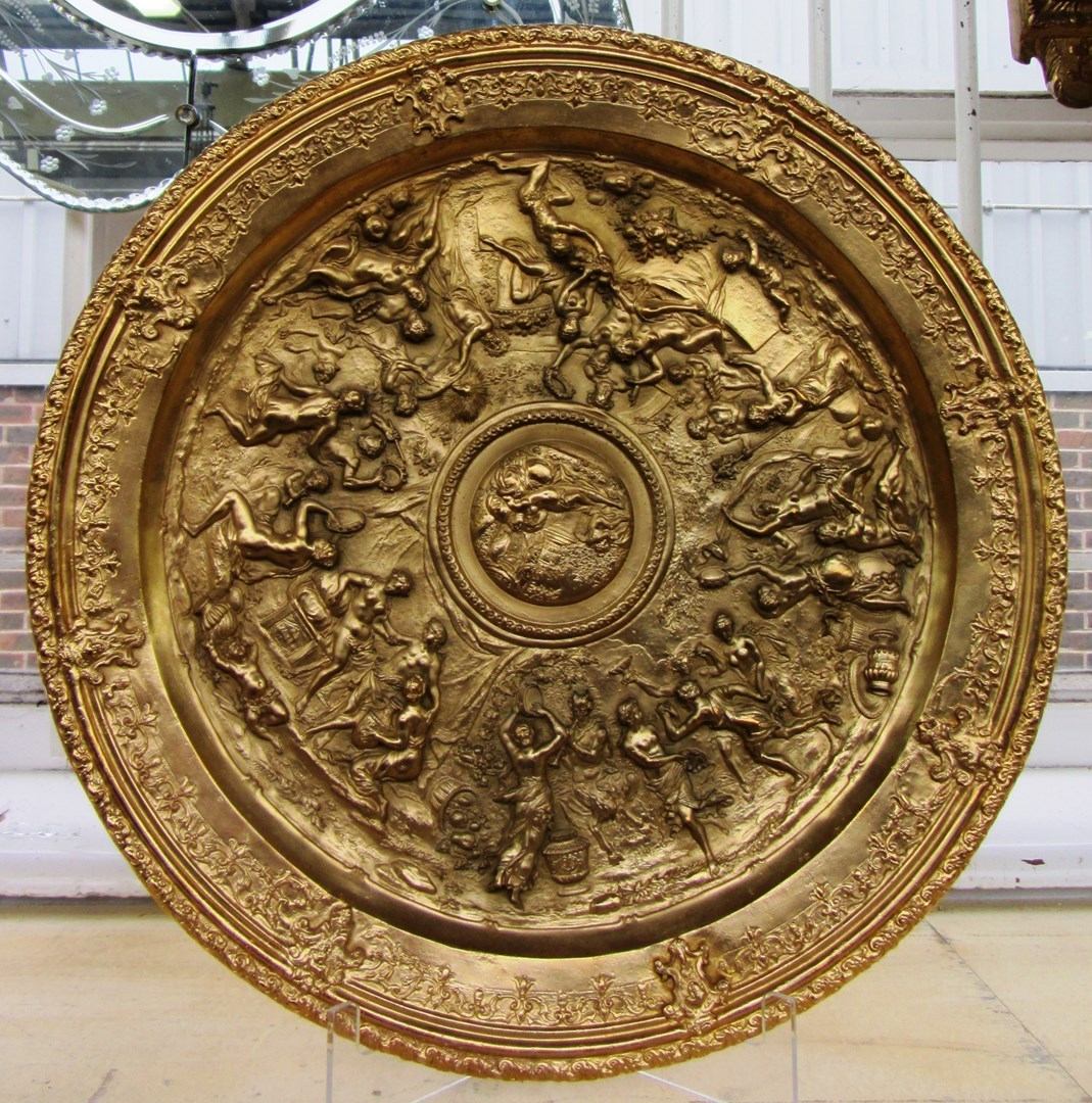 Appraisal: After Johann Andreas Thelott a gilt metal charger modern of