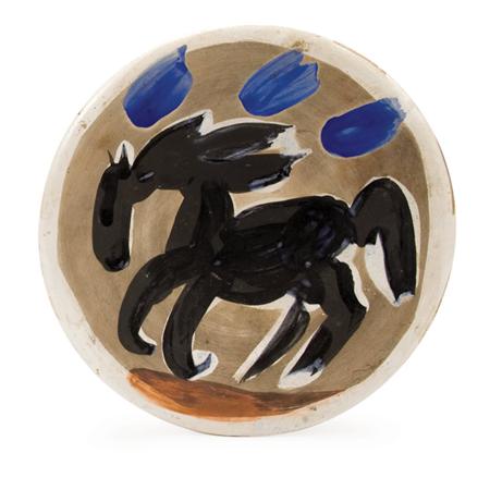 Appraisal: Pablo Picasso LITTLE HORSE Painted and partially glazed ceramic plate