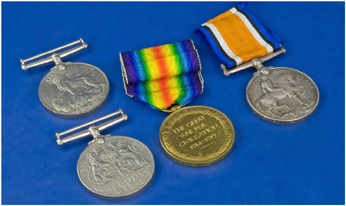 Appraisal: Collection of Four War Medals WWI pair Victory and War