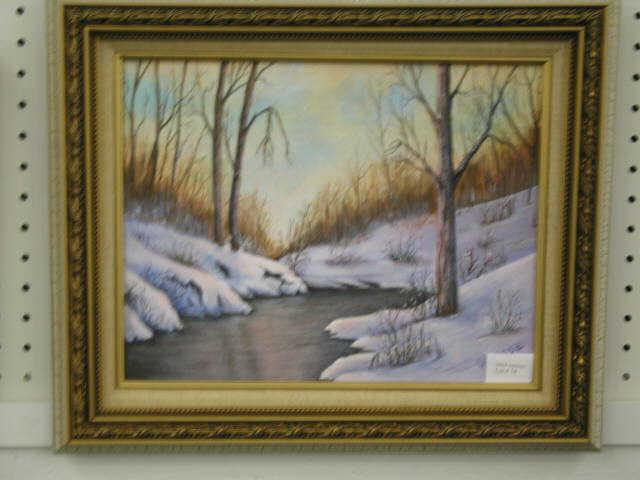 Appraisal: Theodore Weisse Jr Oil Winter Landscape with Stream