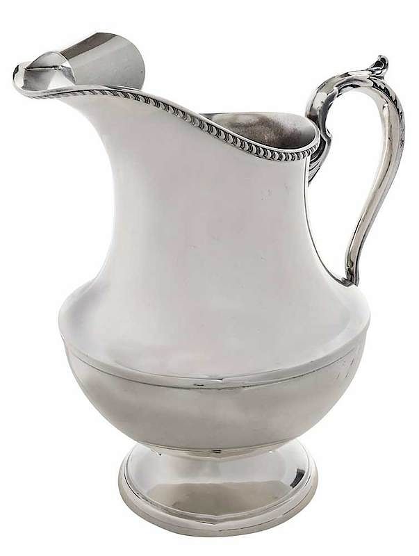 Appraisal: Georgian Poole Sterling Water Pitcher American th century urn form