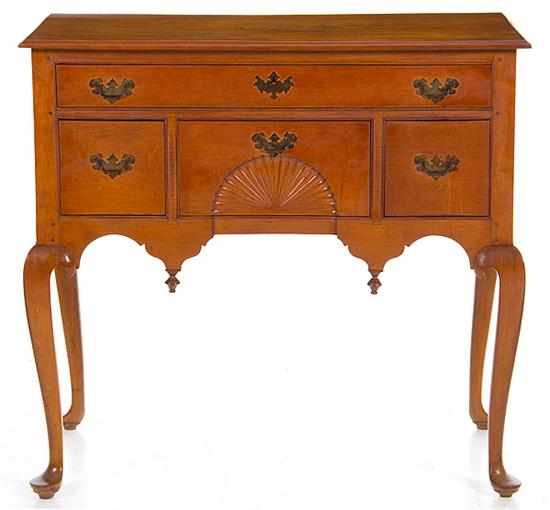 Appraisal: New England Queen Anne carved maple highboy base mid th