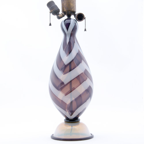 Appraisal: BAROVIER TOSO Patchwork lamp base of purple pearl and black