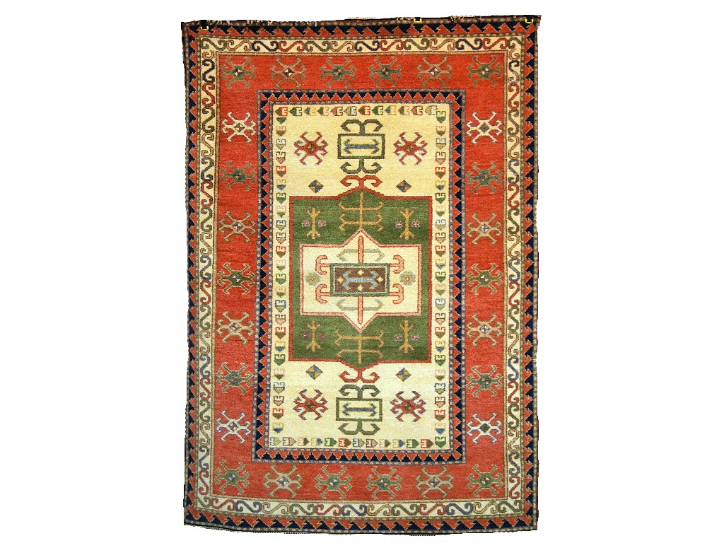 Appraisal: Afghan Pakistan rug in Caucasian design modern