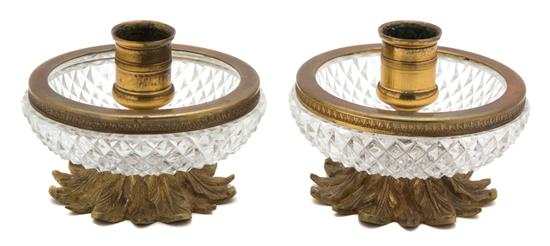 Appraisal: Sale Lot A Pair of Gilt Metal and Diamond Cut