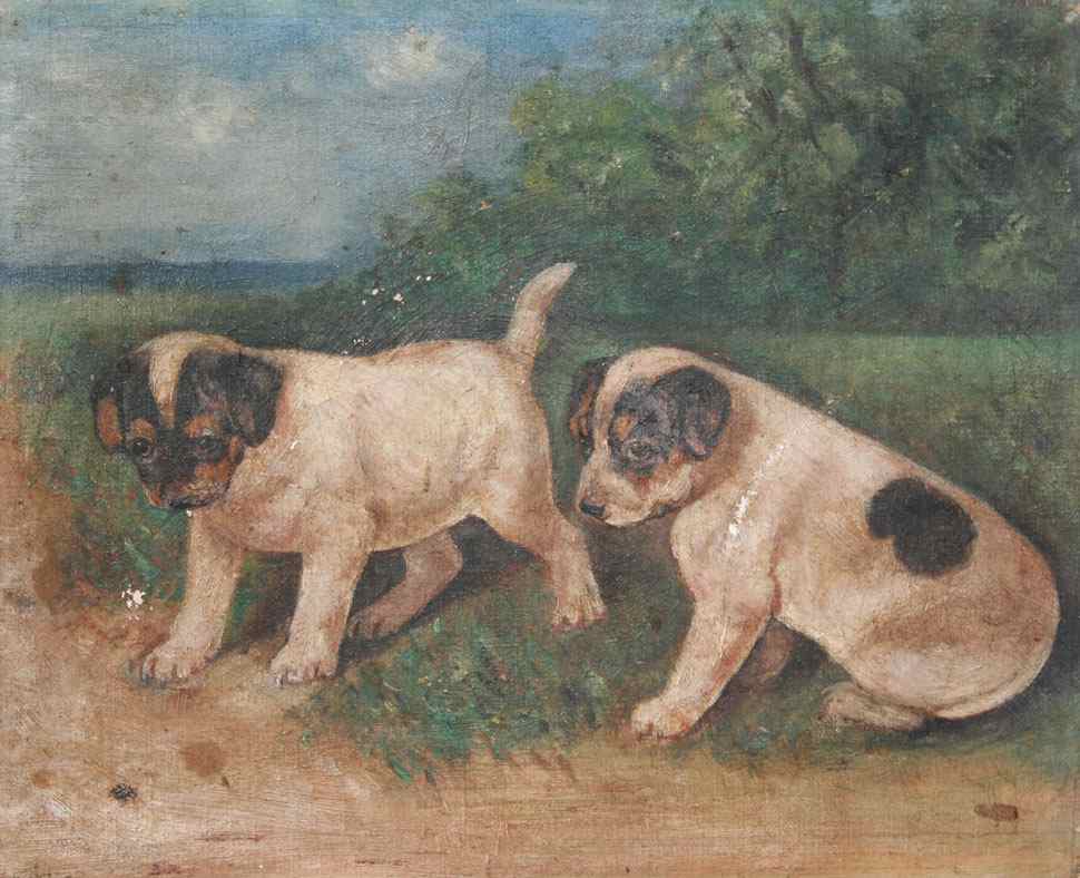 Appraisal: LATE TH EARLY TH CENTURY OIL CANVAS OF ST BERNARD