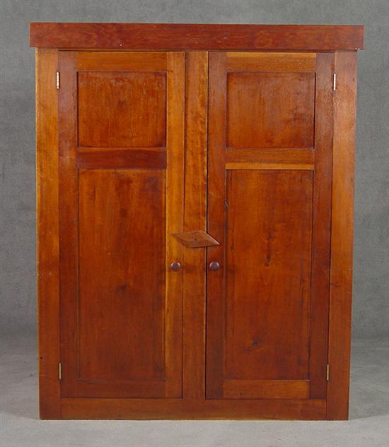 Appraisal: Cherry Cabinet Mid th Century Two paneled doors concealing three