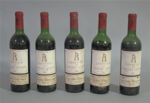 Appraisal: FIVE BOTTLES OF CHATEAU LATOUR Provenance Estate of R W